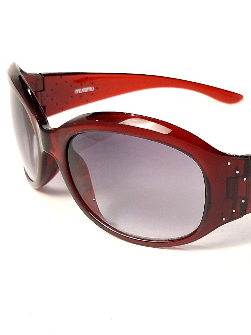 Mossimo 5506/S Oversized Y2K Sunglasses Translucent Red Rhinestone